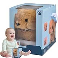FokCalgary Robotvalp, Walking Barking Dog Plysch, Interaktiv plysch husdjursvalp Robot Hundleksaker, Robot Dog Pet Plush Interactive Realistic Puppy Hundleksak, Promenader, skällande, viftande svans,