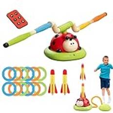 wiroouia Musikalhoppleksaker, nyckelpiga träning Jump Toss Toy | Toy Rocket Launchers for Kids | Småbarns trädgårdsspel med fjärrkontroll för, utomhus, gård, uteplats
