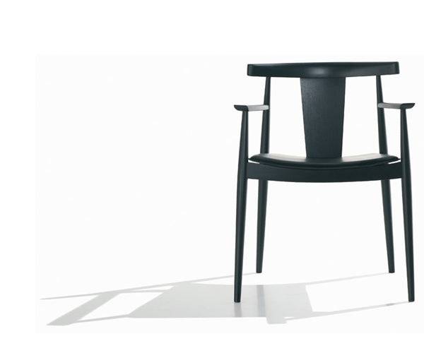 Andreu World Smile stol 0336 - Sort bejds / Lys kernelæder
