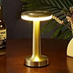 Rechargeable Cordless LED Metal Table Lamp, Portable USB Desk Lamp, Dimmable Reading Light of Touch Sensor for Bedside Tables, Coffee Tables, Hotels and Restaurants,Guld