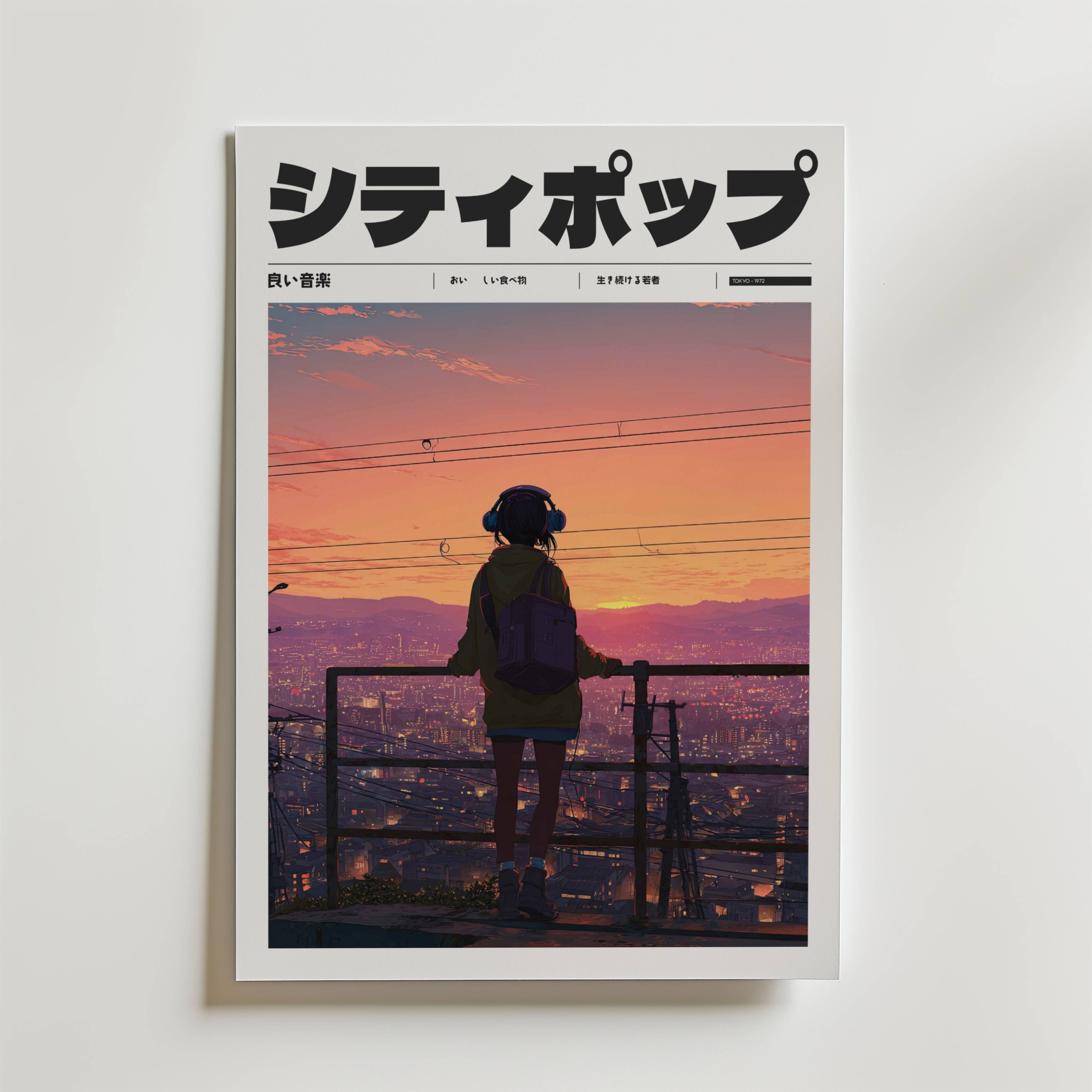 Tokyo Afterglow Poster - Fine Art Poster 21x30 cm