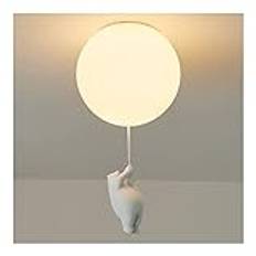 chandelier Nordic Cartoon Bear Chandelier Cute Polar Bear Ceiling Pendant Light Foyer Glass Ball Flush Mount Lighting Fixture Ceiling Lamp for Bedroom Kitchen Island Kids Room (Color : C-23