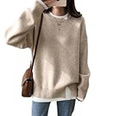 VANFGC Autumn and Winter New Fake Two Piece Knitted Sweater Women's Korean Edition Age Reducing Loose Soft Glutinous Casual Contrast Color Sweater Coat(Gray)