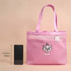 MINISO Disney Fluffy Cat Series Embroidered Mesh Shoulder Bag (Pink, Marie) | The Bag Opening Is Reasonably Designed, Easy To Open And Close, And Quic - Pink