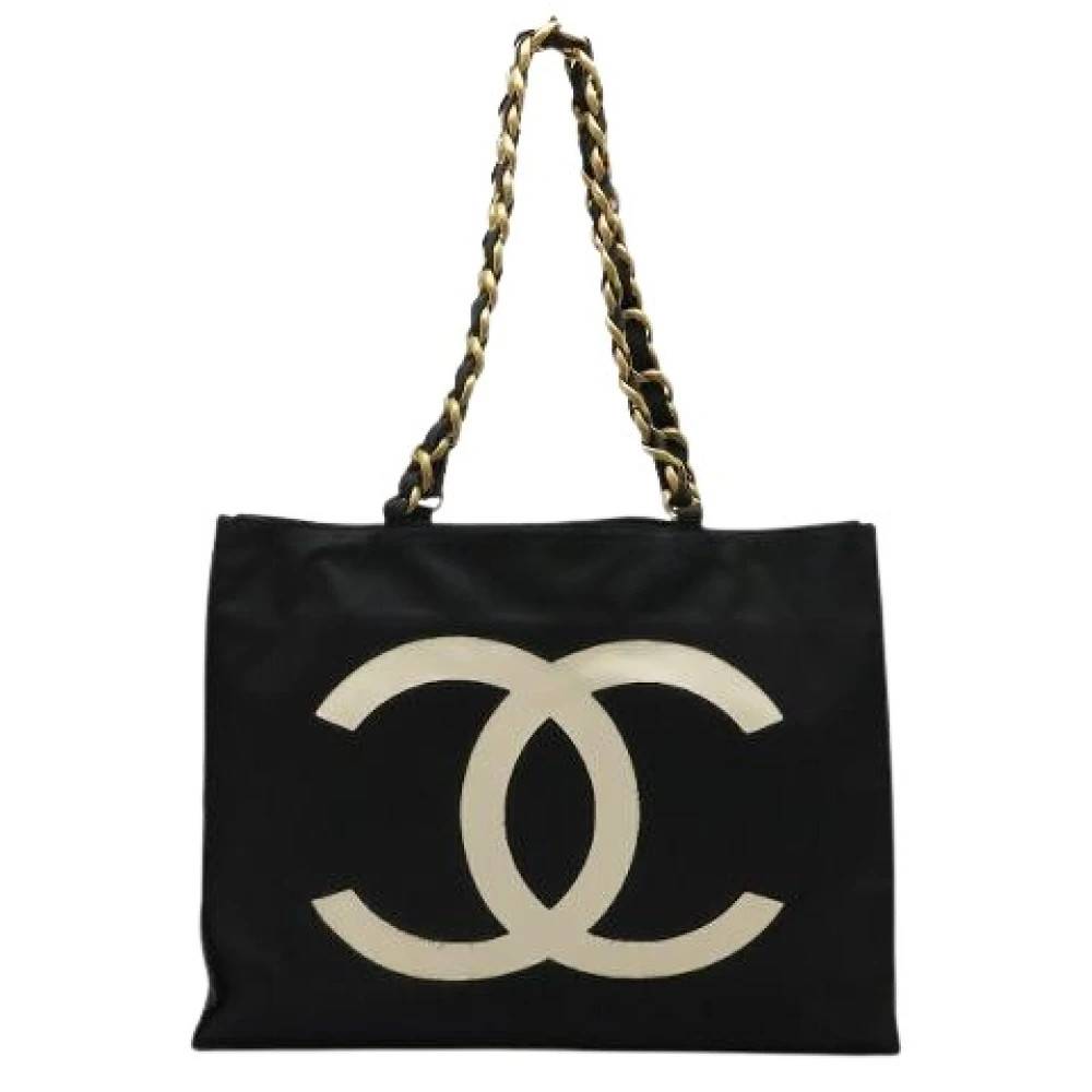 Chanel Vintage Pre-owned Nylon Canvas Coco Mark Tote Bag - Vintage - Dame - Sort - ONE SIZE - Nylon