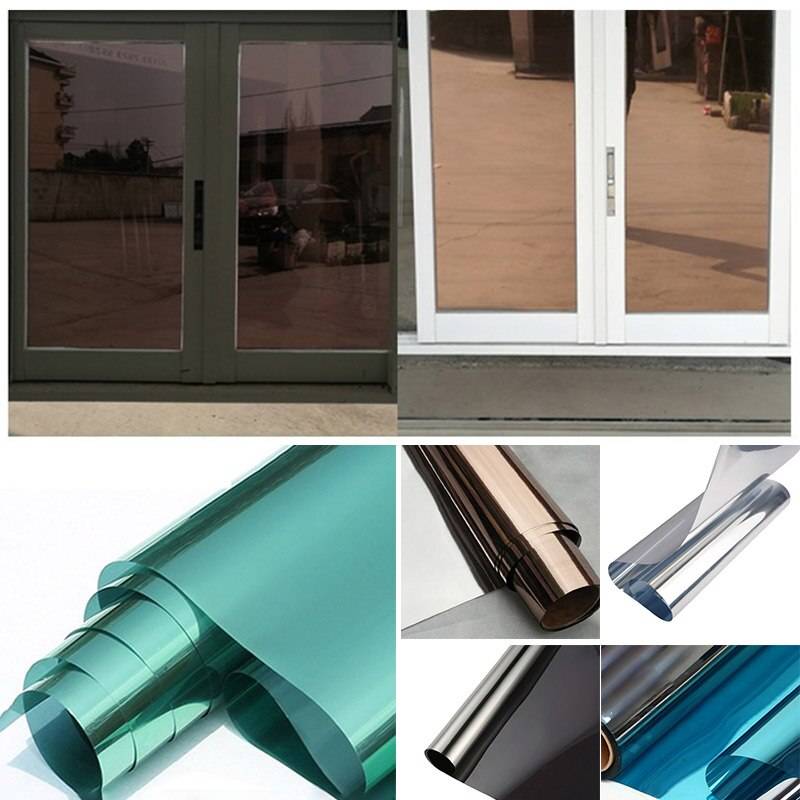 0.3*2m värmeisoleringsfilm reflekterande spegel fönsterfilm sekretessglas solfärgat glas byggnad fönsterskuggning solskyddsmedel - Blå
