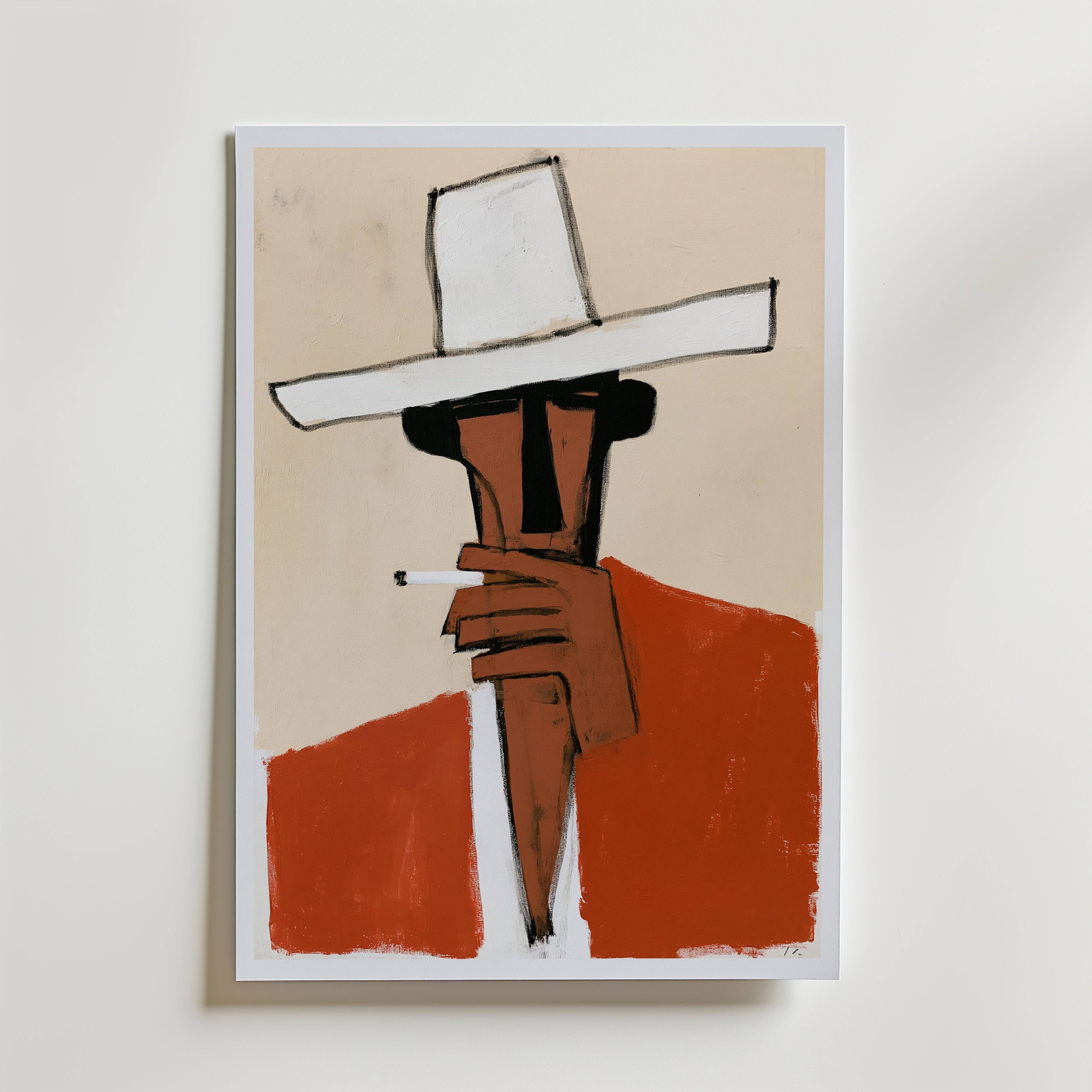 Cowboy Smoke Poster - Fine Art Poster 30x40 cm Utan passepartout