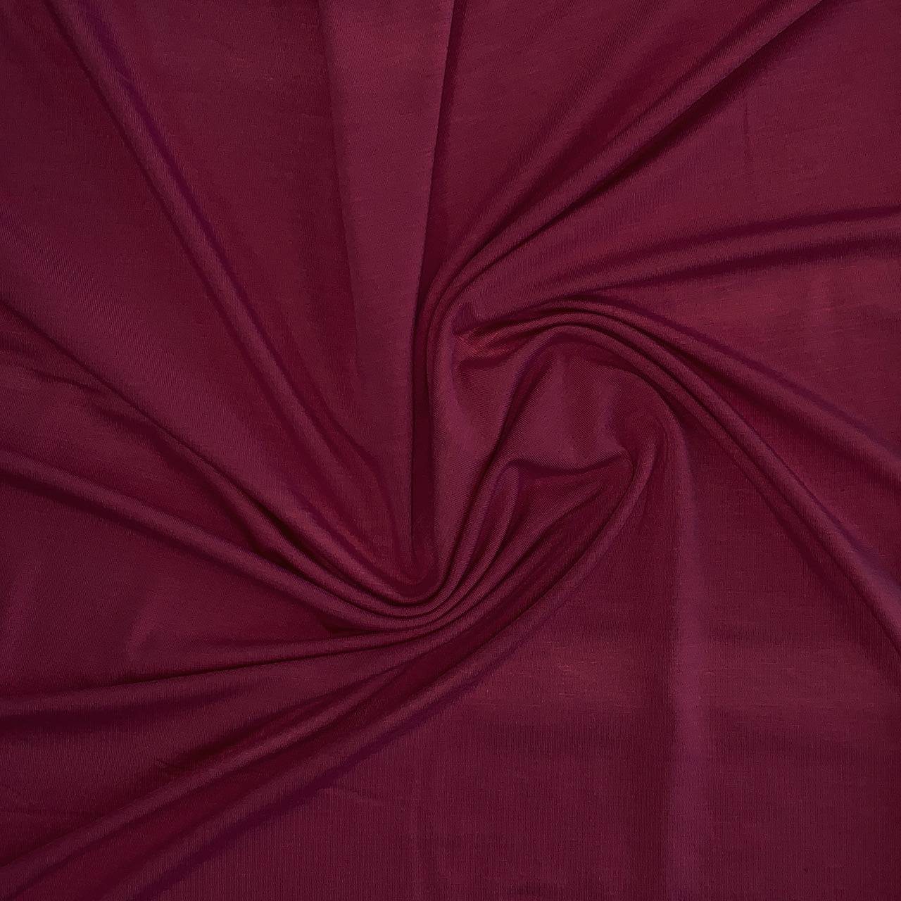 Ensfarvet viscose jersey, vinrød