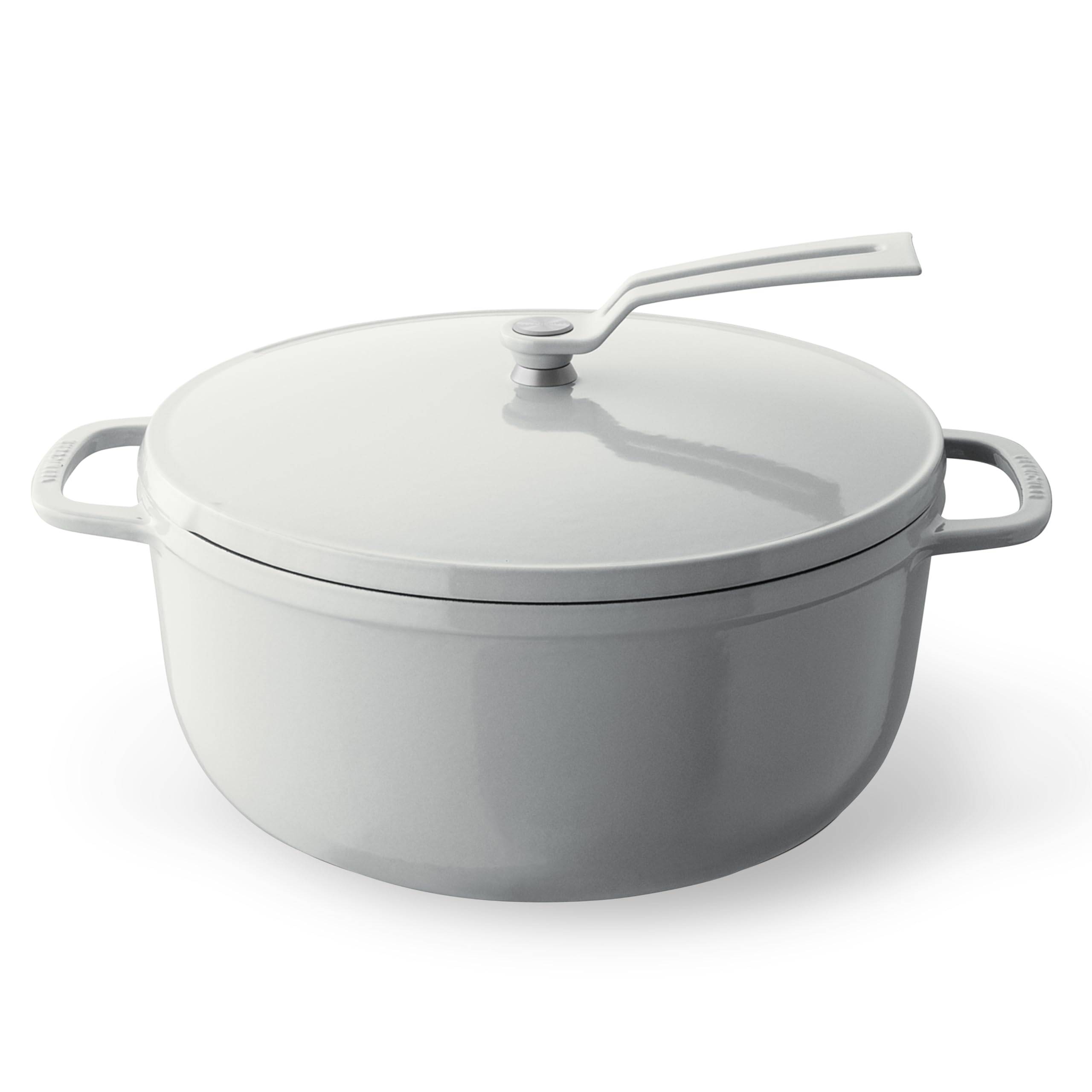 Vermicular Cast Enamel Pot 22cm Sea Salt White Anhydrous Cooking Anhydrous Bake Special Recipe Book Included Oven Pot 2 Self Standing Lid OP2R22S-WH