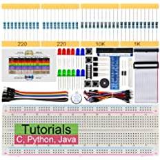 Freenove Basic Starter Kit for Raspberry Pi 5 4 B 3 B+ 400, 227-Page Detailed Tutorial, Python C Java Scratch Code, 146 Items, 41 Projects