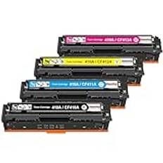 HenceBuy 410A tonerkassett kompatibel för HP 410A 410X toner för Color Laserjet Pro MFP M477fdw MFP M477fdn M477 M377dw M452nw M452dn M452 CF410X CF410X (svart cyan gul magenta)