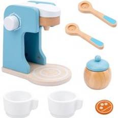 Barn trä kök låtsas leksaker lek uppsättningar brödrost bröd maker kaffe rostare maskin spel barns leksak mixer pedagogisk leksak