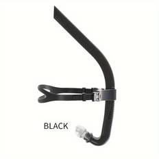 TEMU Qingsong Premium Pe Snorkel With Adjustable Head Strap, Silicone Mouthpiece, And Precise Breathing Valve - Black, Diving & Snorkeling Gear|sleek Dive Gear|adjustable Strap System