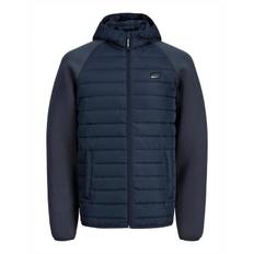 Veste doudoune à capuche bi-matière matelassée zippée Homme JACK & JONES S mörkblå färg