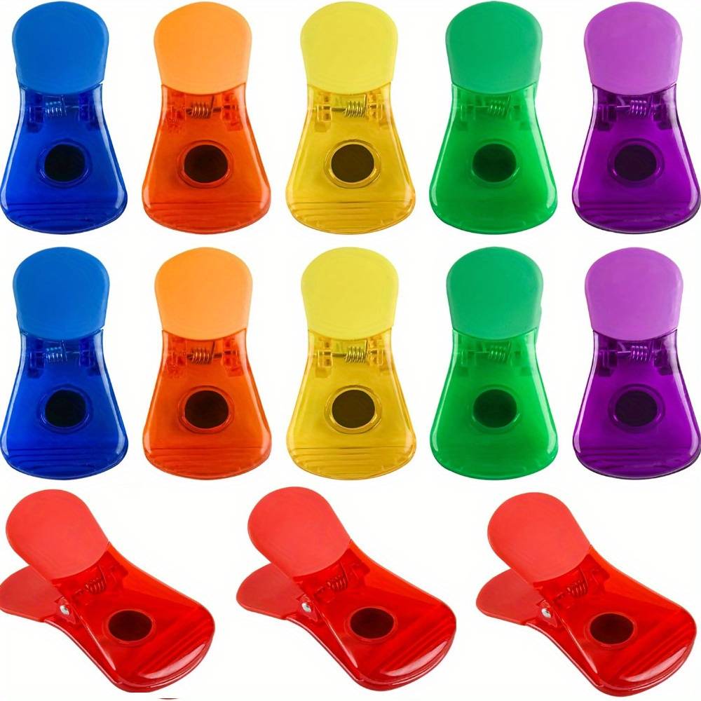 TEMU Bag Clips, 13pcs Of Food Snack Bag Seal Clips, Colorful Fridge Magnetic Clips For Sealing, Suitable For Home Kitchen Storage, Mini House Set.