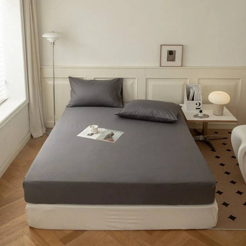 Kuup High Quality Fitted Sheet 90/180/150x200 Cm Mattress Cover Elastic Band Bed Sheet Queen King Size No Pillowcases Included - 1s shen hui / Twin