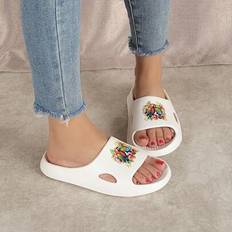 Dam/herr sommar EVA tjock sula Lättviktiga Casual tofflor, bekväma dusch badrum inomhus tofflor, tecknad söt design - Papegoja vit - CN36-37,CN38-39,CN40-41,CN42-43,CN44-45