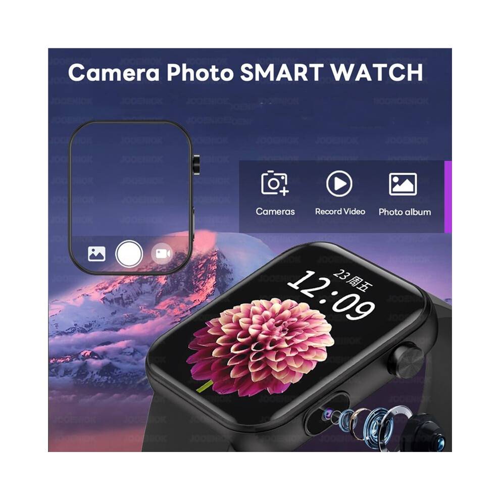 Watch Men Women Camera Take Photos Record Video Health Sports Fitness Waterproof BT Call Smartwatch