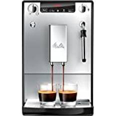 Melitta Solo & Milk - schlanker Kaffeevollautomat mit Milchaufschäumer, Kaffeemaschine mit abnehmbarem Wassertank, für z. B. Kaffee oder Cappuccino, silber