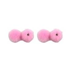 2 set fuskpälshår fluffig pompom boll unik och flexibel gör-det-själv pom för hattar och halsdukar stor pom pom pom boll plysch gör-det-själv poms boll rosa