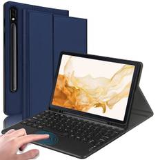 For Samsung Galaxy Tab S7 FE/S7+/S8+ Trådløst Bluetooth Tastatur Etui Anti-Fal Tablet Cover med Til