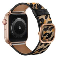 Apple Watch 40mm Armband i äkta läder, leopard