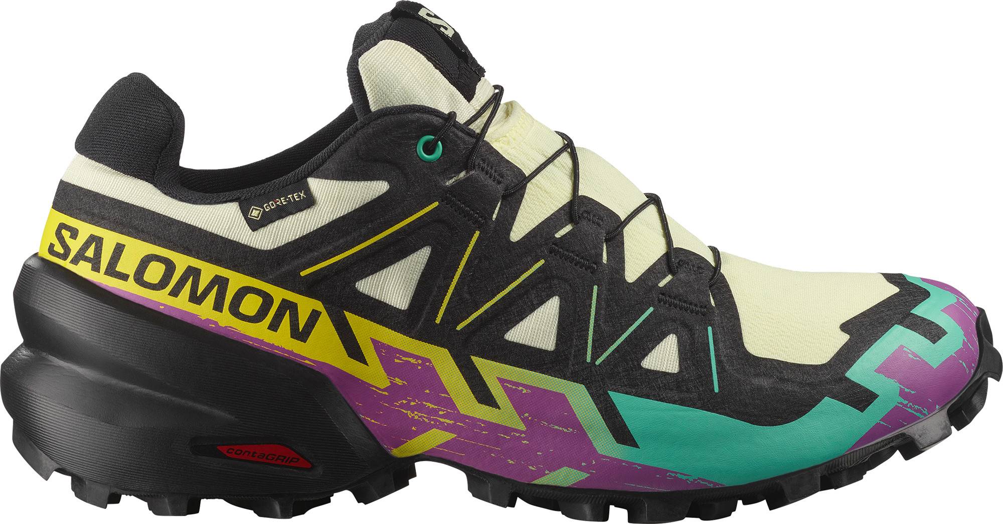 Salomon Women's Speedcross 6 GORE-TEX Transparent Yellow/Black/Waterfall, Transparent Yellow / Black / Waterfall, 36 2/3