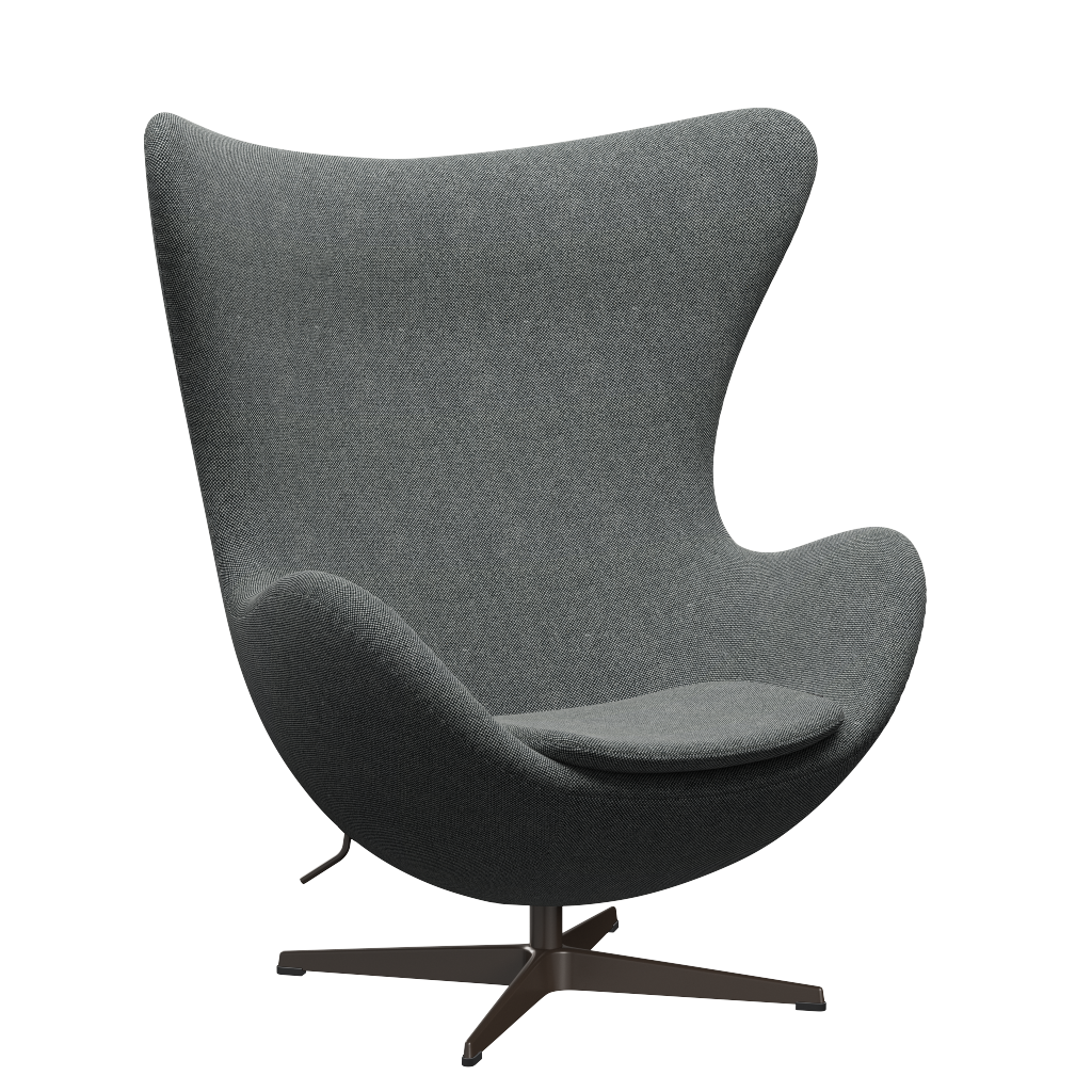 3316 Ægget loungestol, stel i brown bronze af Arne Jacobsen Hallingdal - 166 White Black - Jacobsen Plus