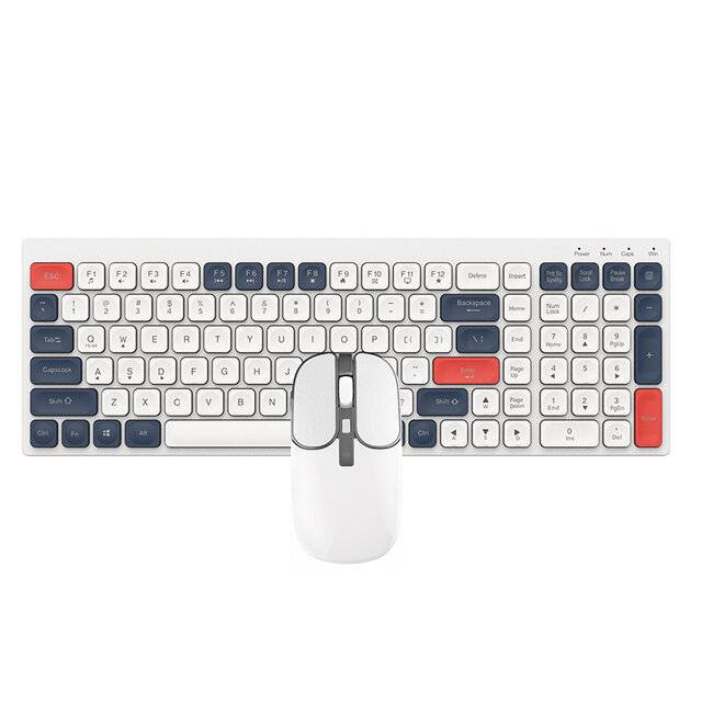 BK100 Trådlöst Tangentbord och Mus Set Bluetooth 2,4GHz Typ C Uppladdningsbart Mini Tyst Slim Pc Kontors Gaming Tangentb