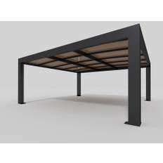 Allview dobbelt carport Cubus grafitgrå m/LED og bronzetag