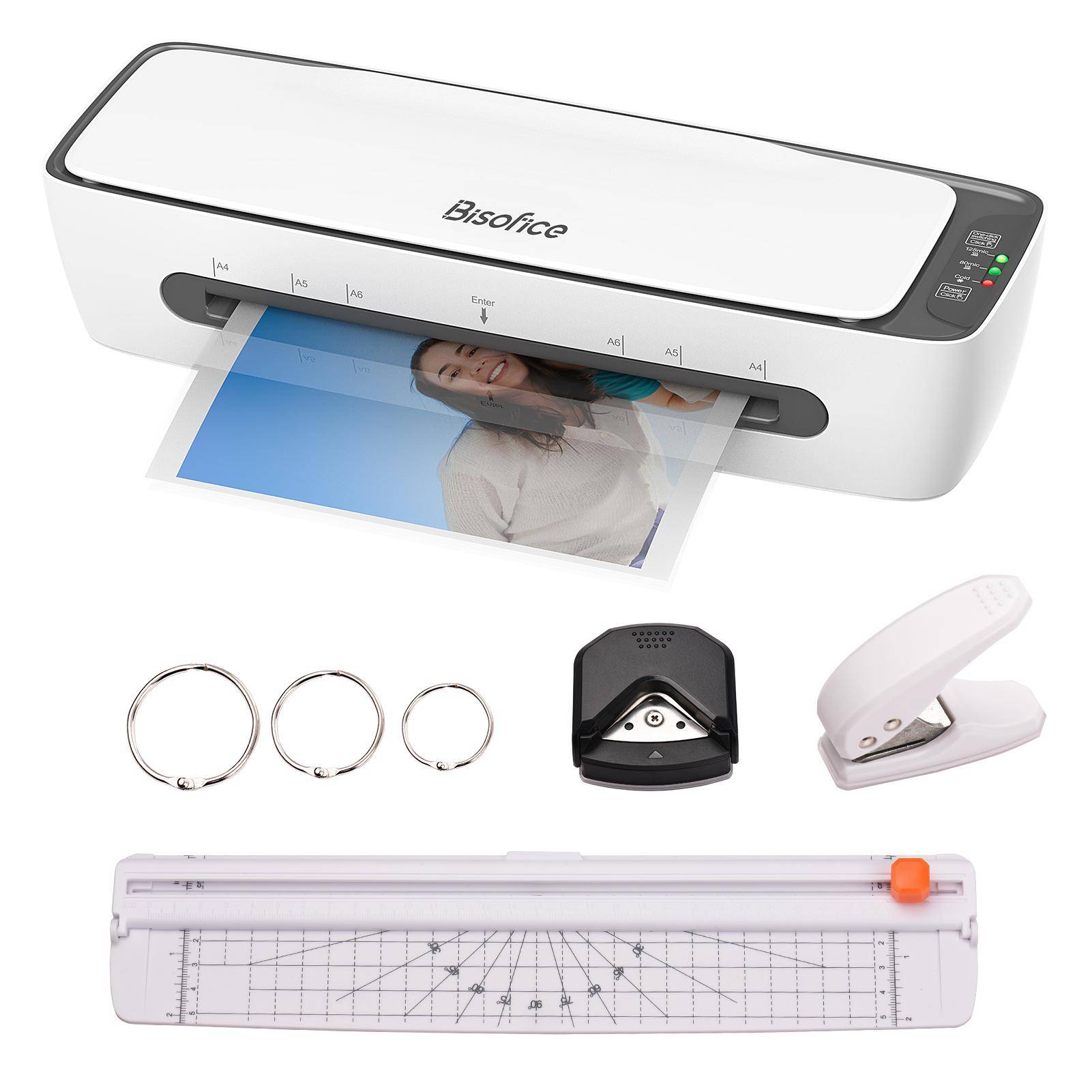 Bisofice SL688 Desktop Laminator Machine Set A4 Storlek Multifunktionell varm och kall laminering 2 AU Plug