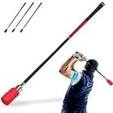 Golf Tempo Trainer, Golf Grip träningshjälp med ljudåterkoppling, Rostfritt stål metallhuvud, Golf Swing Trainer, Auxiliary Position Correction Training Utrustning Warm Up Rod red