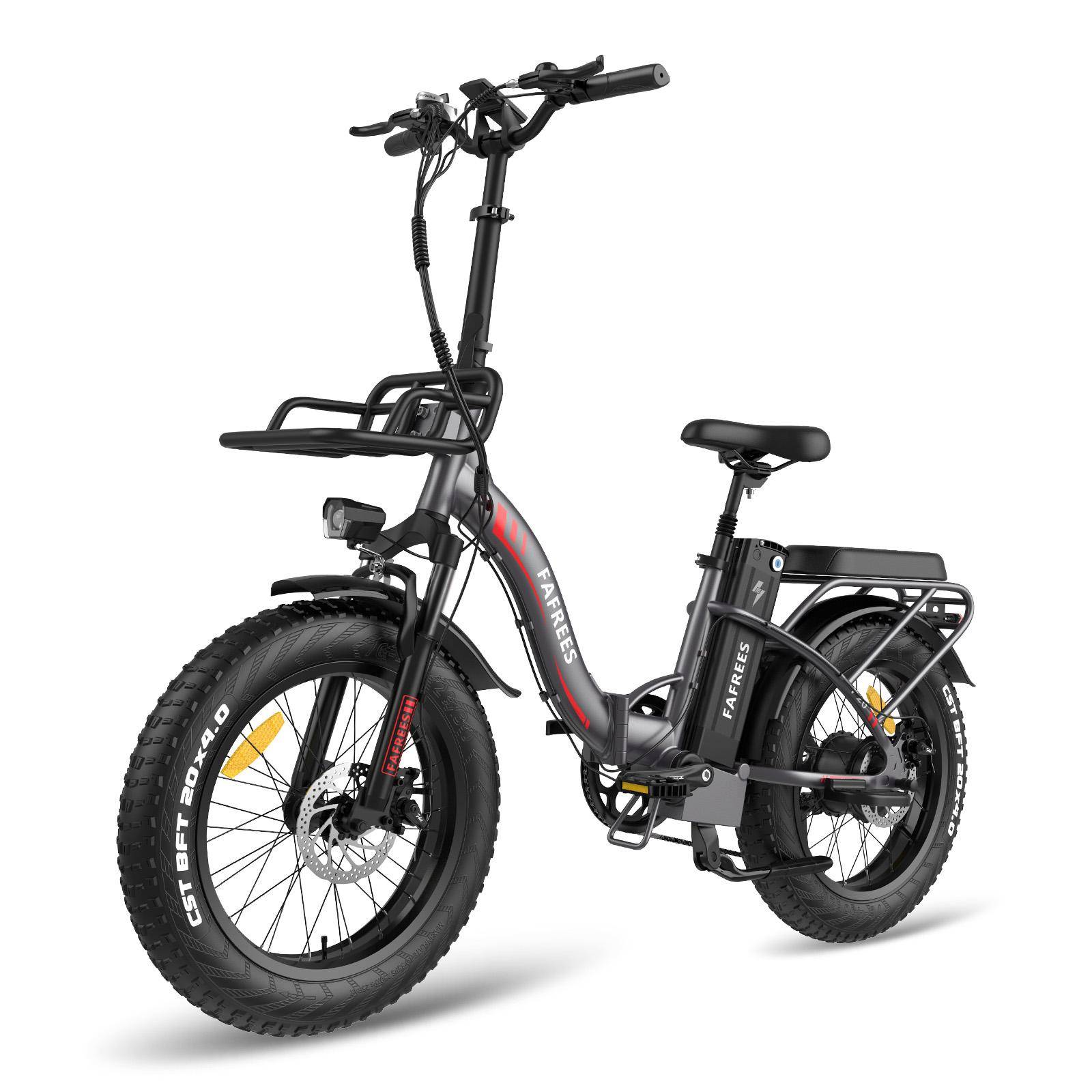 FAFREES F20 MAX Vuxen Elcykel 500W Motor 48V 30AH Batteri Räckviddsversion Maxlast 150KG Kraftfull Hopfällbar Elcykel grå