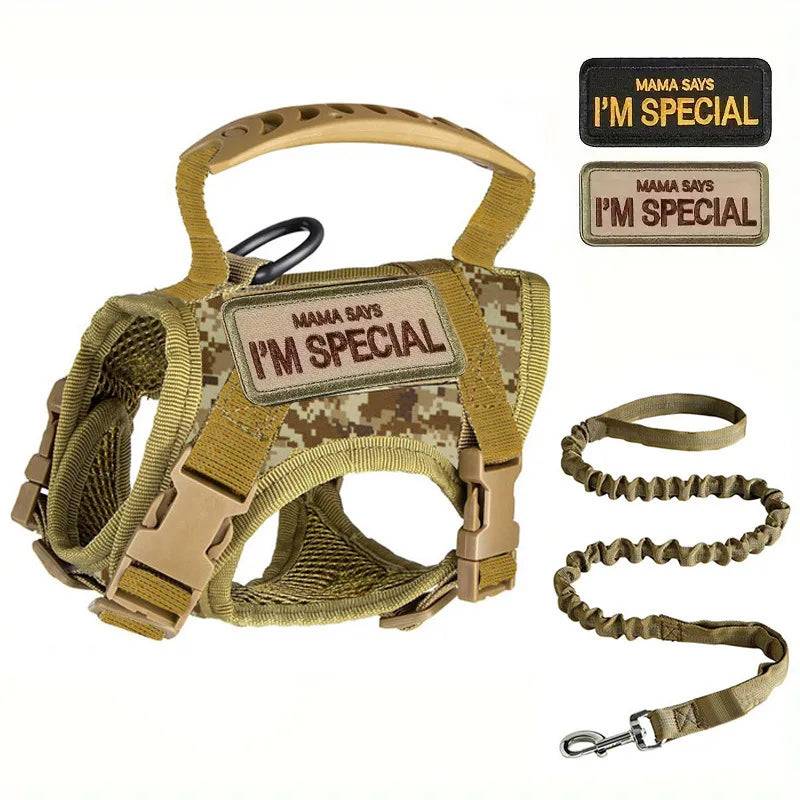 Tactical Military Vest Harness & Leash Set for Cats & Small Dogs - camouflage