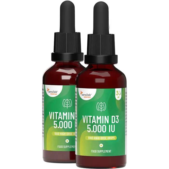 Essentials Vitamin D3 5000 IE, hög dos - vegetariskt, 2000 droppar, 60 ml