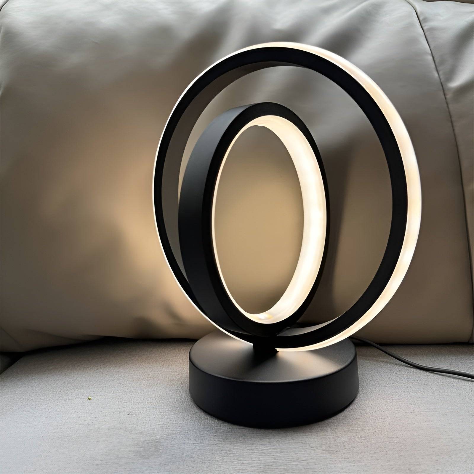 Modern Dimbara Bordslampa - Stilig Metallsdesign med USB - Svart