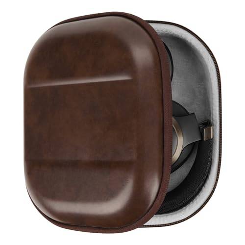 Geekria Shield hörlurshölje kompatibelt med JBL Tune 770NC/760NC/750BTNC, Live 770NC och mer, ersättningsväska i hårt skal för resor med kabelförvaring (Brun)