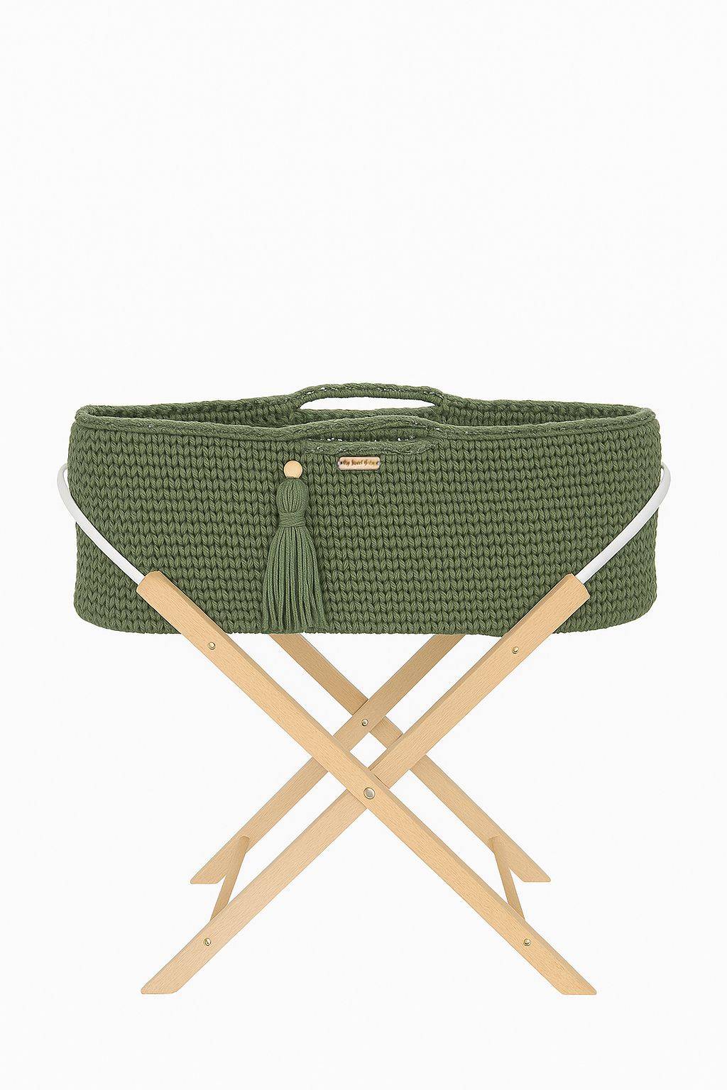 BOHO Handmade Moses Basket with Stand - Pistachio