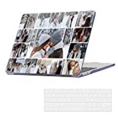 Anpassat för MacBook Air 13,7 tum 2022 Release A2681 fodral personliga foton MacBook Air 13 tum fodral 2022 kristallklart hårt skal MacBook Air fotofodral (kristalllila layout 15 bilder)