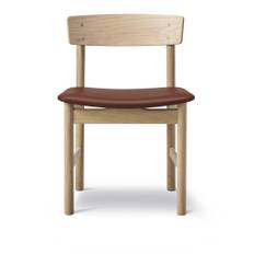 Fredericia Furniture - Mogensen 3236 Chair, Såpad ek, Lädergrupp 2 - 92 Tan - Matstolar - Børge Mogensen - Brun,Träfärgad - Läder/Trä