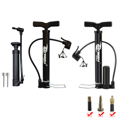 1 set bärbar snabbpump, luftpump med 2 nålar, manuell bollpump, cykelpump, förstärkt aluminiumlegering, mini luftpump sporttillbehör, uppblåsningskit, - Svart (En-Storlek,Boostluftpump - 135PSI,Boostluftpump - 120PSI,Boostluftpump - 160PSI)