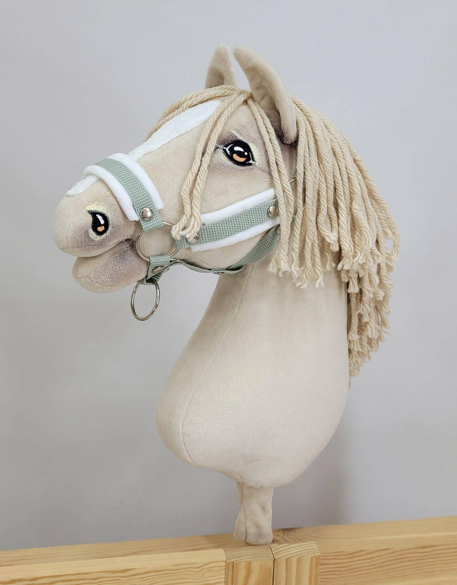 Hobby Horse A3 Sage Adjustable Horse Halter with White Fur