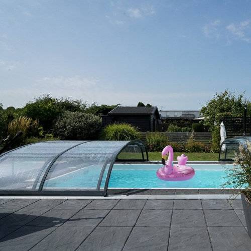 Nova Comfort Pooltag - 4 x 8 m, 4, 4,79 x 8,7 m, Antracitgrå (RAL7016), Klar plast, 320 cm