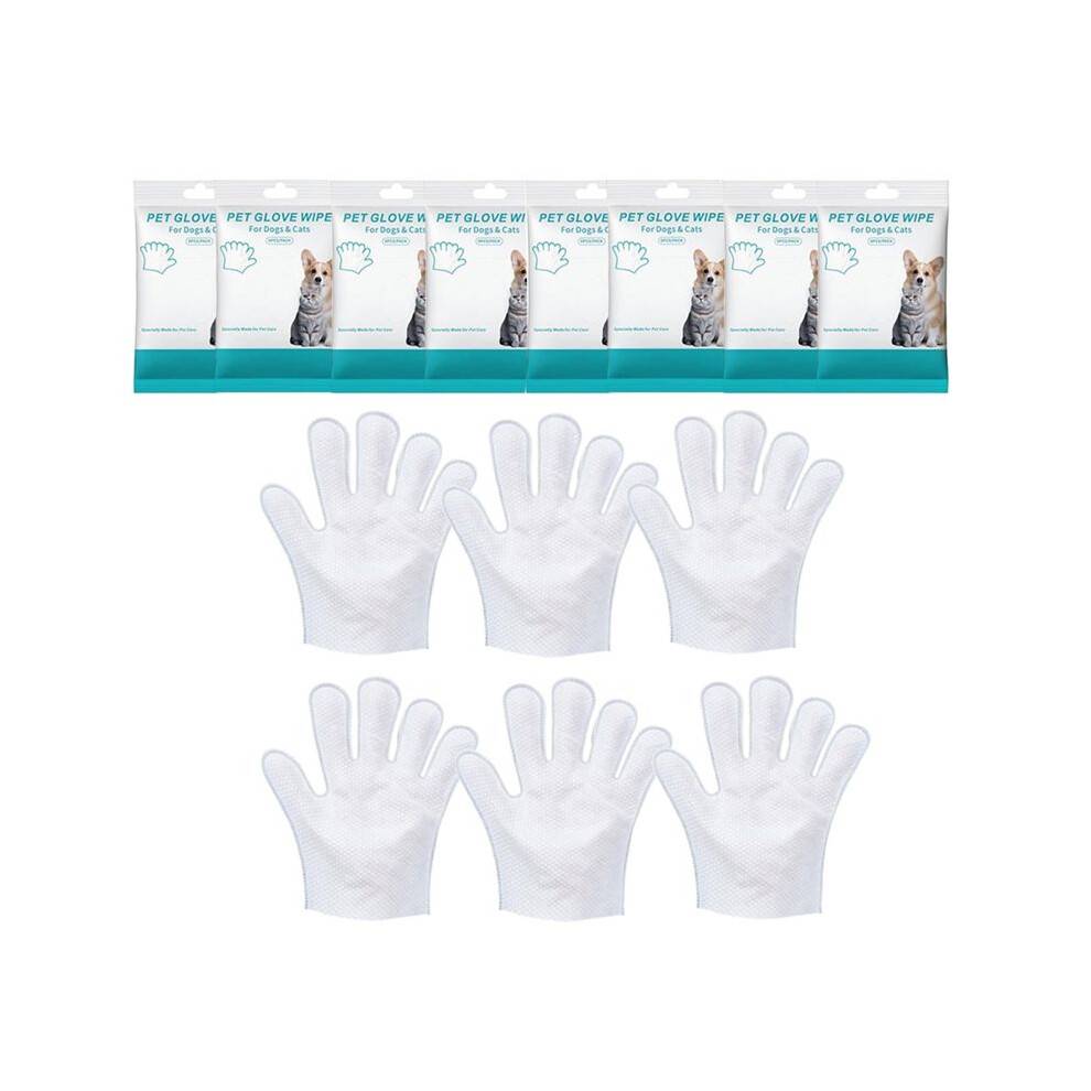 48 PCS Pet Bathing Wipes for Dogs & Cats, Dog Wipes Washing Gloves, Cleaning & Deodorizing Grooming Gloves