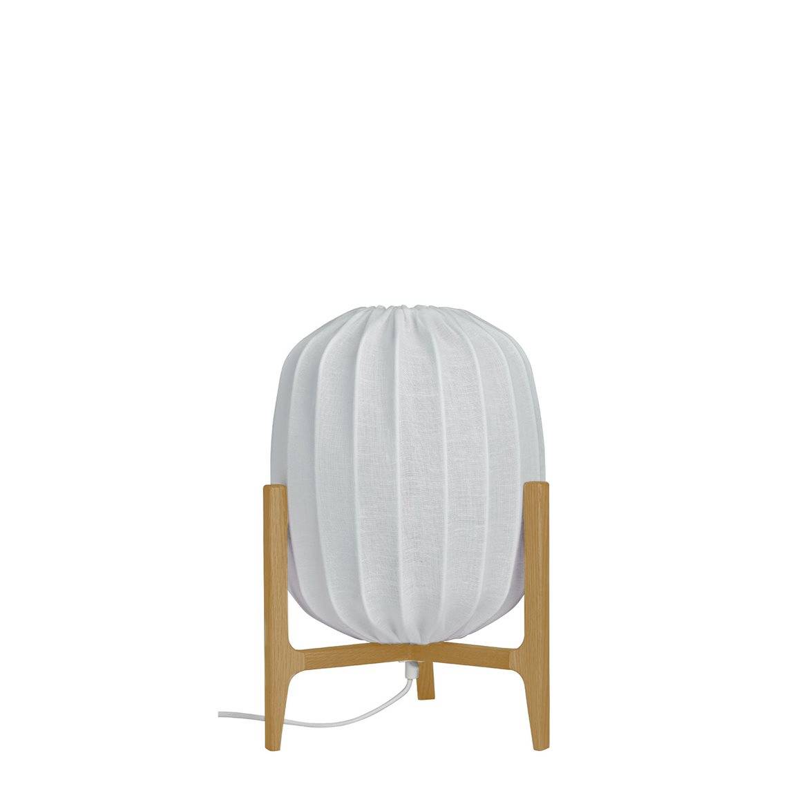 Watt & Veke Prisma bordslampa, ek/vit linne 42cm