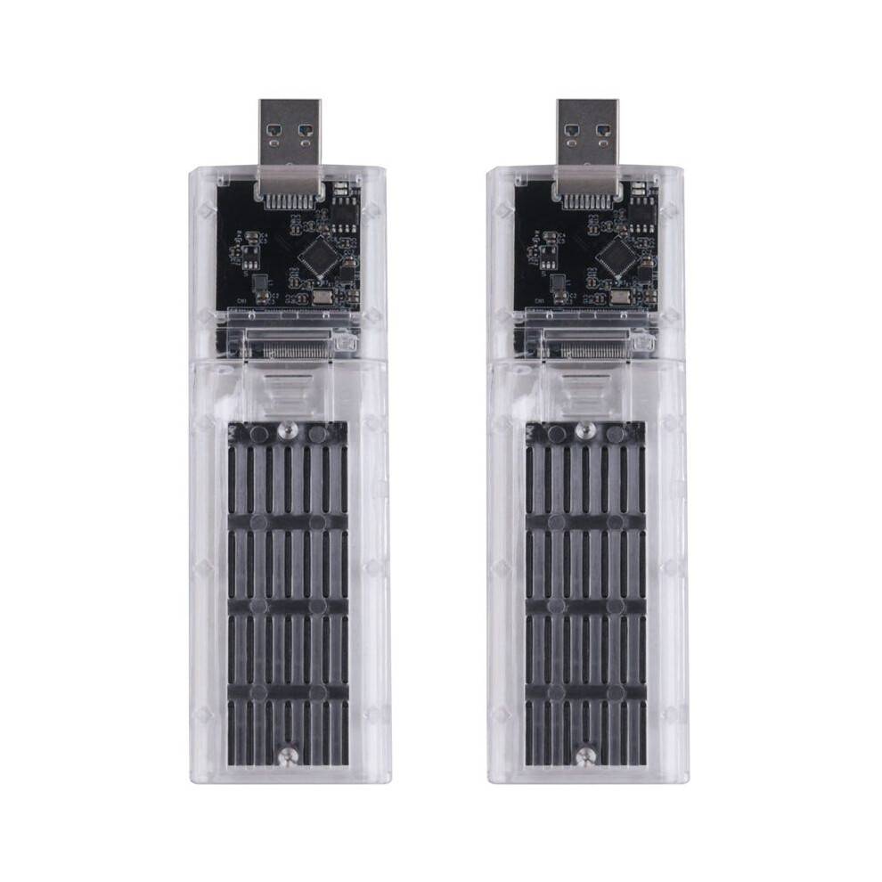 2X External M.2 NGFF SSD Enclosure High Speed USB3.0 Gen1 5Gb/S Transparent SSD Hard Drive Case for PC Black