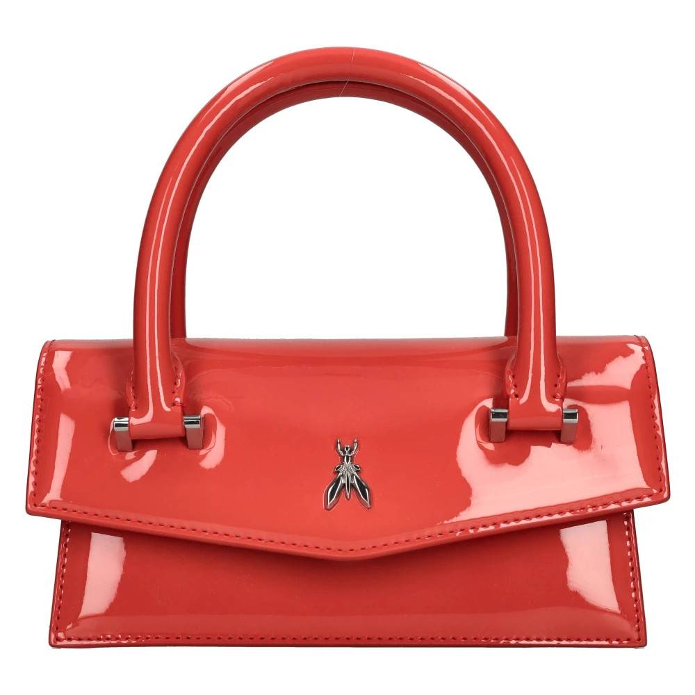 Patrizia Pepe Patent Læder Skuldertaske - Tasker - Dame - Rød - ONE SIZE - Uld