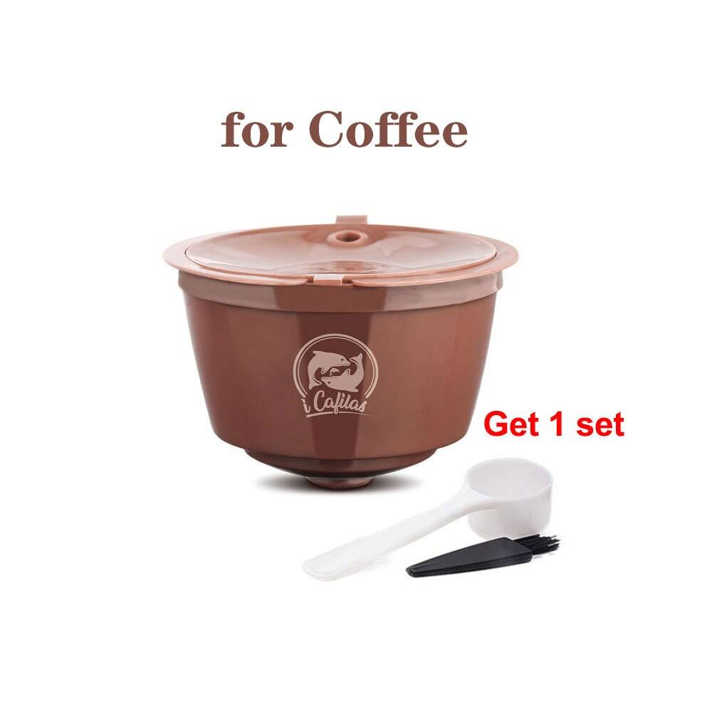 Återanvändbar kaffekapsel nescafe dolce gusto plast kaffefilter med mjölkskum kapsel rostfritt stål dolci gusto aeroccino - 1 kaffekapsel