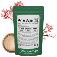 SaporePuro AGAR AGAR pulver 50 g – Naturligt GELÉMEDEL GLUTENFRI – Perfekt för molekylär gastronomi, förtjockningsmedel för desserter, sylt, puddingar och glass