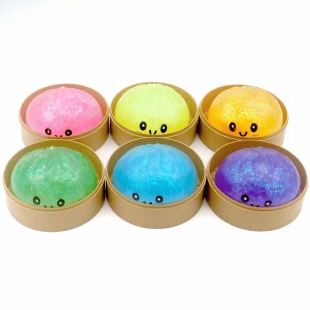 Stor Squishy dumpling med glimmer - Kawaii